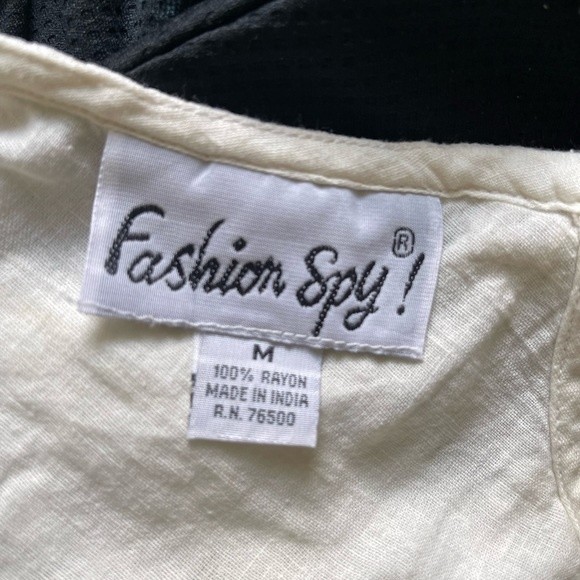 Fashion Spy Vintage Y2K White Embroidered Top - Picture 7 of 7